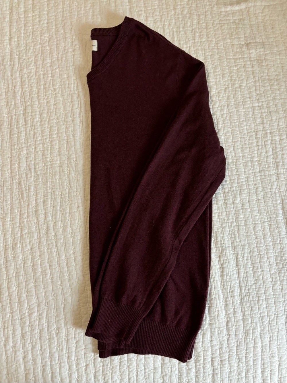 Men's V-Neck Sweater in Deep Burgundy